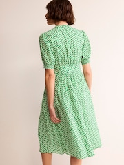 Boden Green Petite Elsa Crinkle Midi Tea Dress - Image 4 of 6