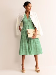 Boden Green Petite Elsa Crinkle Midi Tea Dress - Image 5 of 6