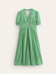 Boden Green Petite Elsa Crinkle Midi Tea Dress - Image 6 of 6