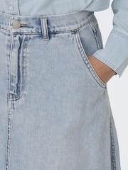 ONLY Blue Relaxed Fit Denim Maxi 100% Cotton Skirt - Image 3 of 6