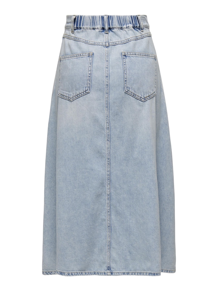 ONLY Blue Relaxed Fit Denim Maxi 100% Cotton Skirt - Image 6 of 6