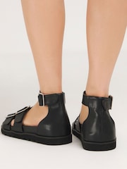 Simply Be Black Extra Wide Fit Footbed Two Strap Sandals - Image 3 of 5
