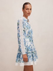 Forever New White Thalia Skater Trim Mini Dress - Image 4 of 5