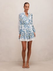 Forever New White Thalia Skater Trim Mini Dress - Image 5 of 5