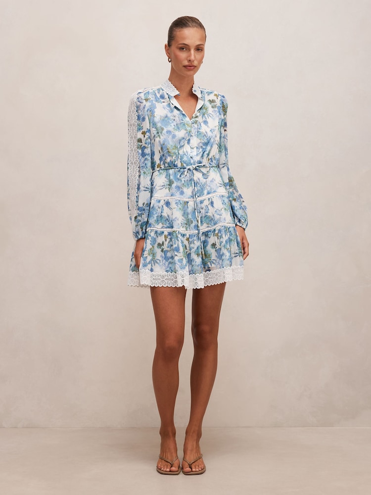 Forever New White Thalia Skater Trim Mini Dress - Image 5 of 5 Forever New White Thalia Skater Trim Mini Dress - Image 5 of 5