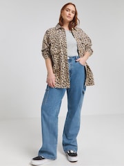 Simply Be Utility Jacke mit Leopardenmuster aus 100% Baumwolle - Bild 2 von 4