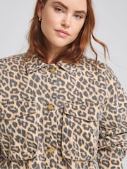 Simply Be Utility Jacke mit Leopardenmuster aus 100% Baumwolle - Bild 4 von 4