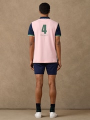 Hackett Blue Heritage Number Multi-Panel Polo Shirt - Image 5 of 8