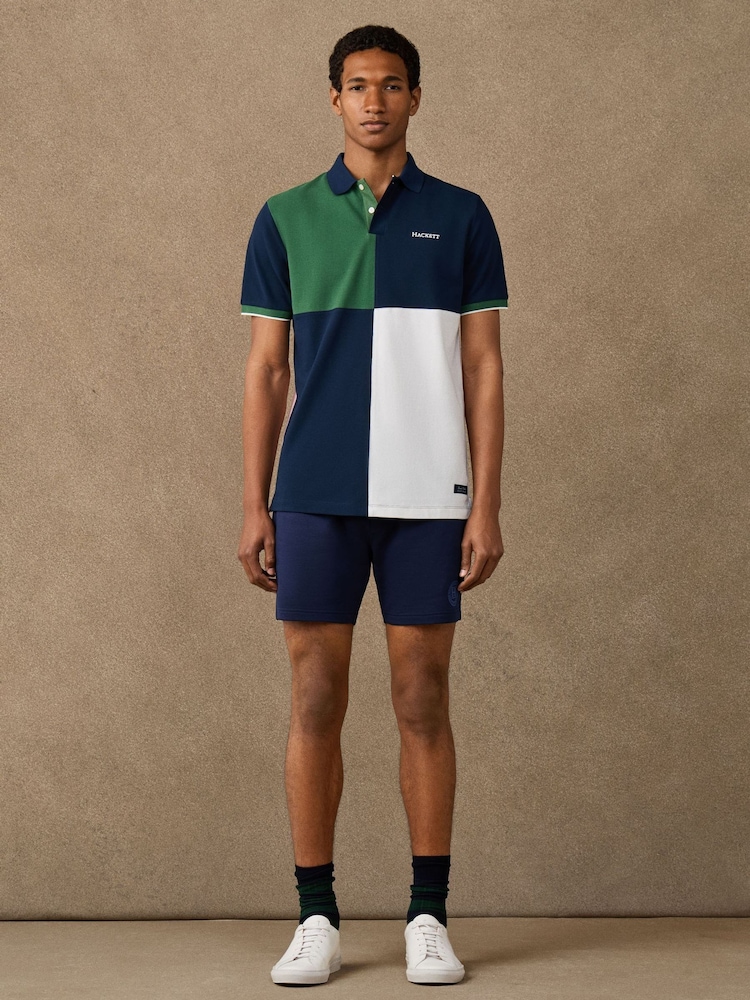 Hackett Blue Heritage Number Multi-Panel Polo Shirt - Image 7 of 7 Hackett Blue Heritage Number Multi-Panel Polo Shirt - Image 7 of 7