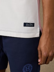 Hackett Blue Heritage Number Multi-Panel Polo Shirt - Image 8 of 8