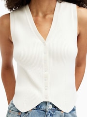 AllSaints White Cruz Waistcoat - Image 2 of 9