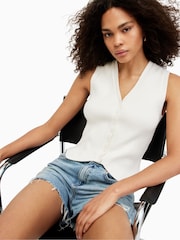AllSaints White Cruz Waistcoat - Image 7 of 9