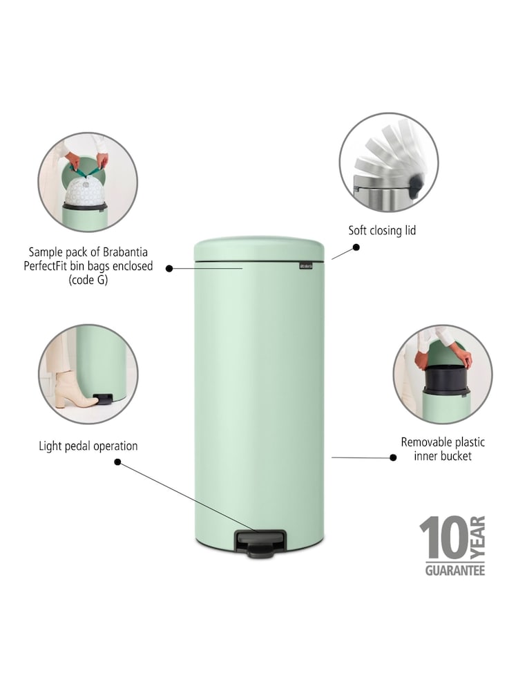 Brabantia Jade Green Pedal Bin NewIcon 30L - Image 6 of 6