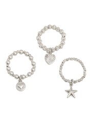 Bibi Bijoux Silver Tone Stellar Harmony Stretch Ring Set - Image 1 of 3