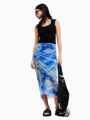 AllSaints Blue Nora Inspiral Skirt - Image 1 of 9