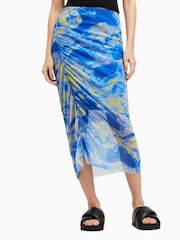 AllSaints Blue Nora Inspiral Skirt - Image 2 of 9