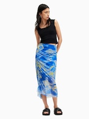 AllSaints Blue Nora Inspiral Skirt - Image 8 of 9