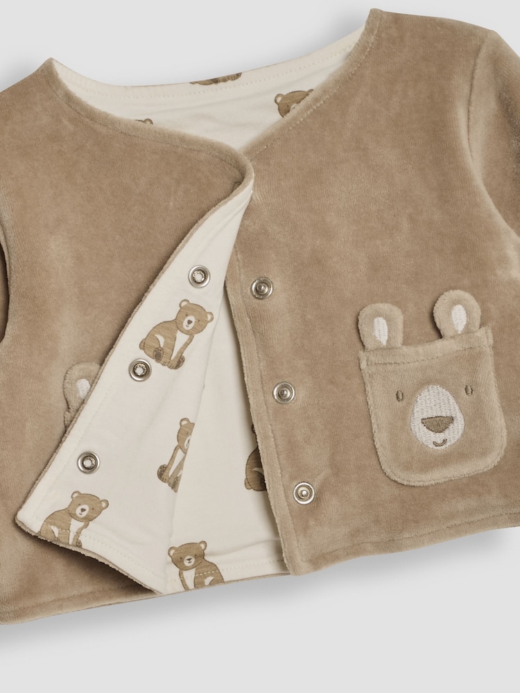 JoJo Maman Bébé Natural Baby Bear Velour Set 3 Piece - Image 8 of 8