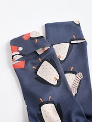 Navy Baby Matching Family Christmas Penguin Zip 100% Cotton Sleepsuit (0mths-2yrs) - Image 7 of 10