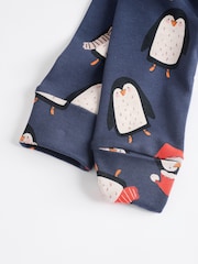 Navy Baby Matching Family Christmas Penguin Zip 100% Cotton Sleepsuit (0mths-2yrs) - Image 8 of 10