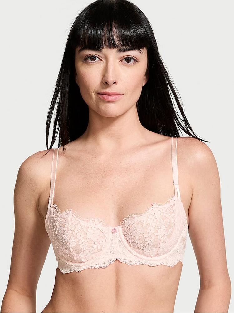 Victoria's Secret Purest Pink Unlined Balcony Lace Bra - Image 1 of 5