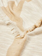 Oliver Bonas Cream Leo Jacquard Throw - Image 4 of 4
