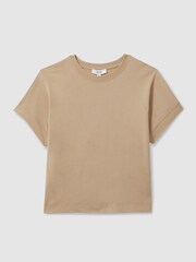 Reiss Neutral Lois Cotton Crew Neck T-Shirt - Image 2 of 5