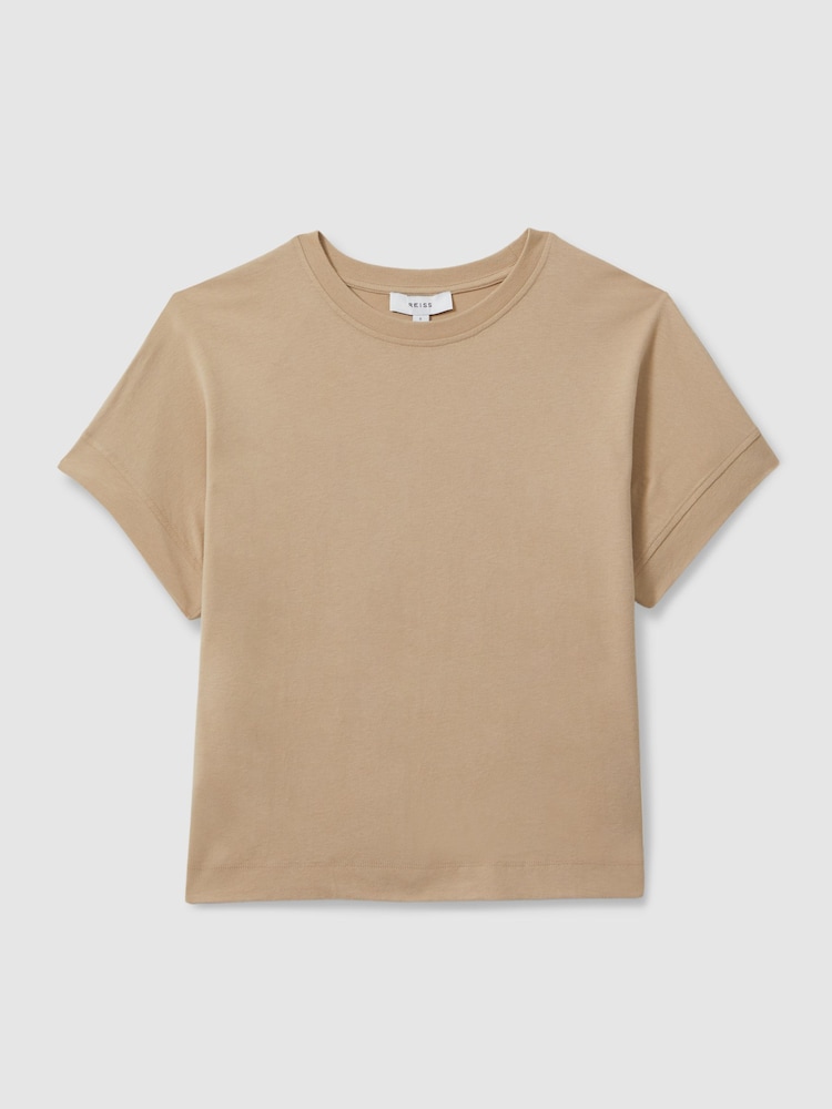 Reiss Neutral Lois Cotton Crew Neck T-Shirt - Image 2 of 5