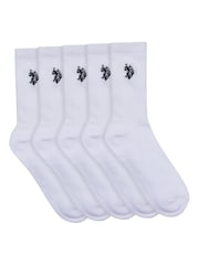 U.S. Polo Assn. 100% Cotton Classic Sports Socks 5 Pack - Imagen 1 de 3