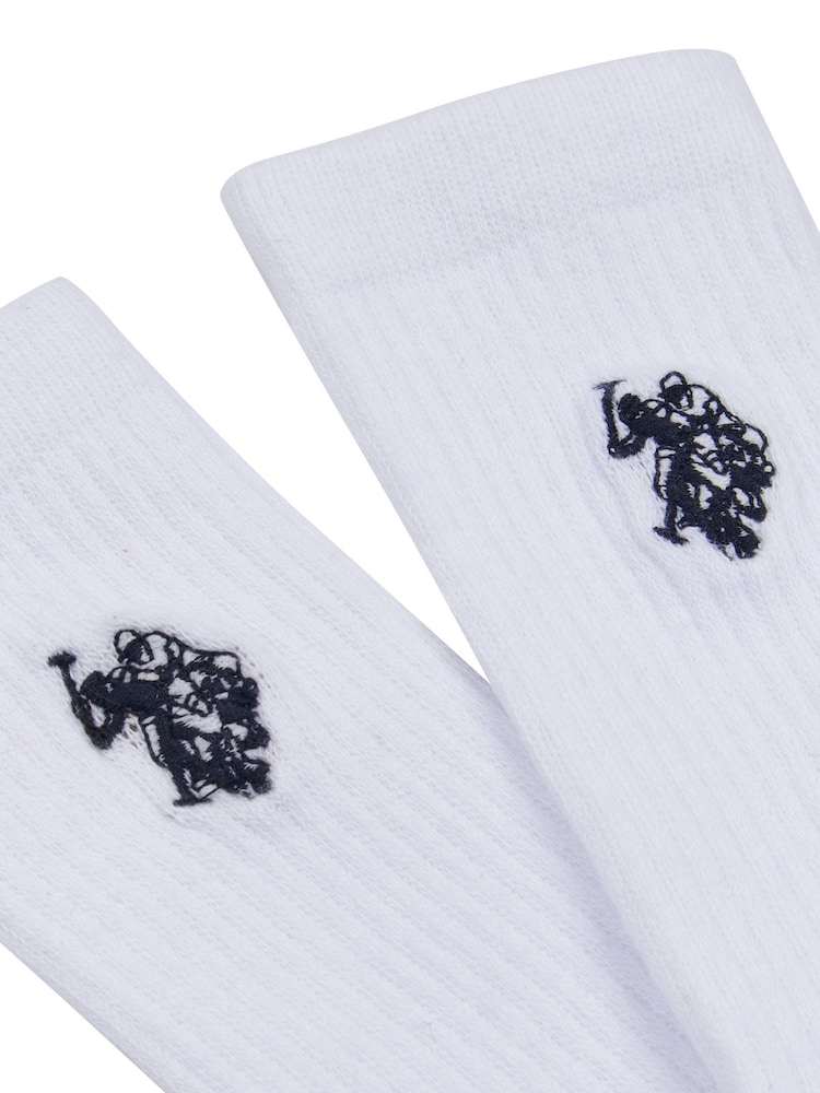 U.S. Polo Assn. White 100% Cotton Classic Sports Socks 5 Pack - Image 3 of 3 U.S. Polo Assn. White 100% Cotton Classic Sports Socks 5 Pack - Image 3 of 3