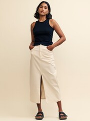 Nobody's Child Brown Midi Denim Column Skirt - Image 4 of 5
