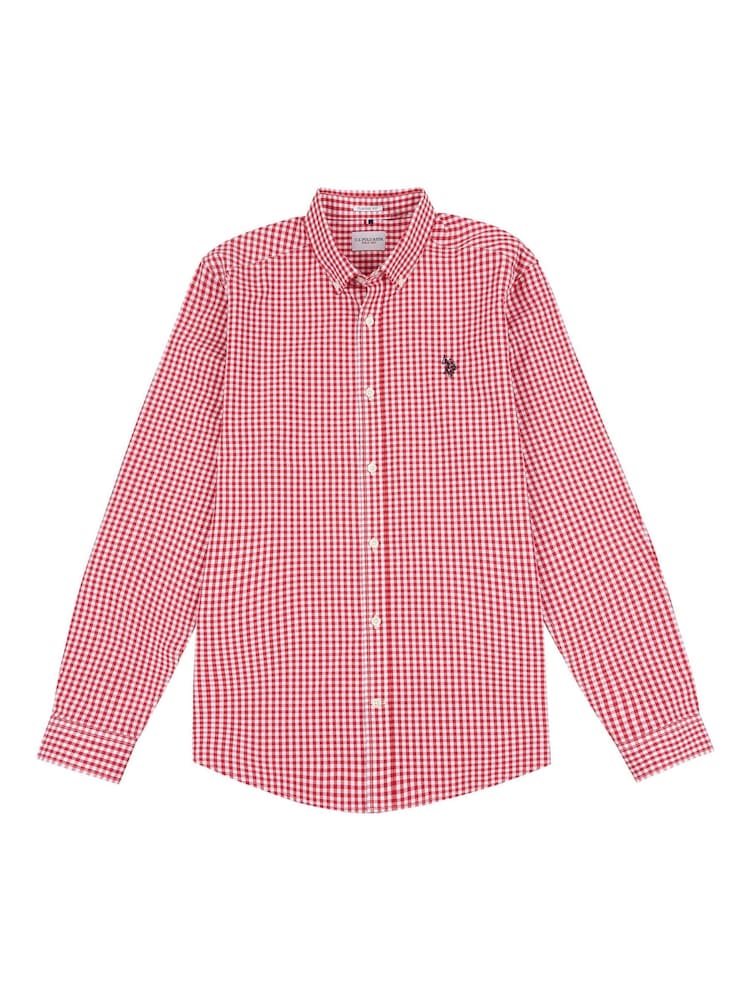 Červená - US Polo Assn. Pánská kostkovaná košile ze 100% bavlny - Image 5 of 6