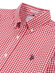 U.S. Polo Assn. Red Mens 100% Cotton Gingham Shirt - Image 6 of 6