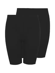 Yours Curve Black Cycling Shorts 2 Pack - Image 4 of 6