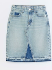 River Island Blue Girls Patchwork Midi Skirt - Image 2 of 4