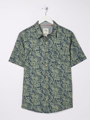 FatFace Green Short Sleeve Jungle Print Shirt - Image 5 of 5