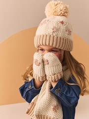 Natural Flower Hat Mittens And Scarf Set (1-13yrs) - Image 1 of 7