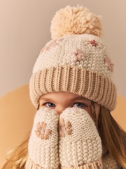 Natural Flower Hat Mittens And Scarf Set (1-13yrs) - Image 3 of 7