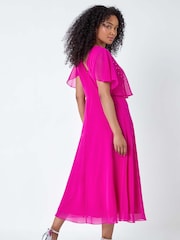 Roman Pink Embellished Midi Cape Dress - Image 3 of 5