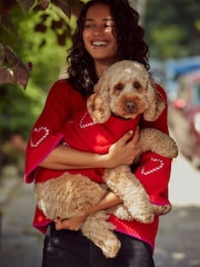 Red Candy Cane Heart Knitted Christmas Jumper - Image 3 of 10