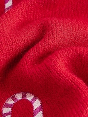 Red Candy Cane Heart Knitted Christmas Jumper - Image 8 of 10