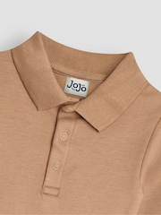 JoJo Maman Bébé Mocha Brown Plain Long Sleeve Polo Shirt Bodysuit - Image 3 of 3