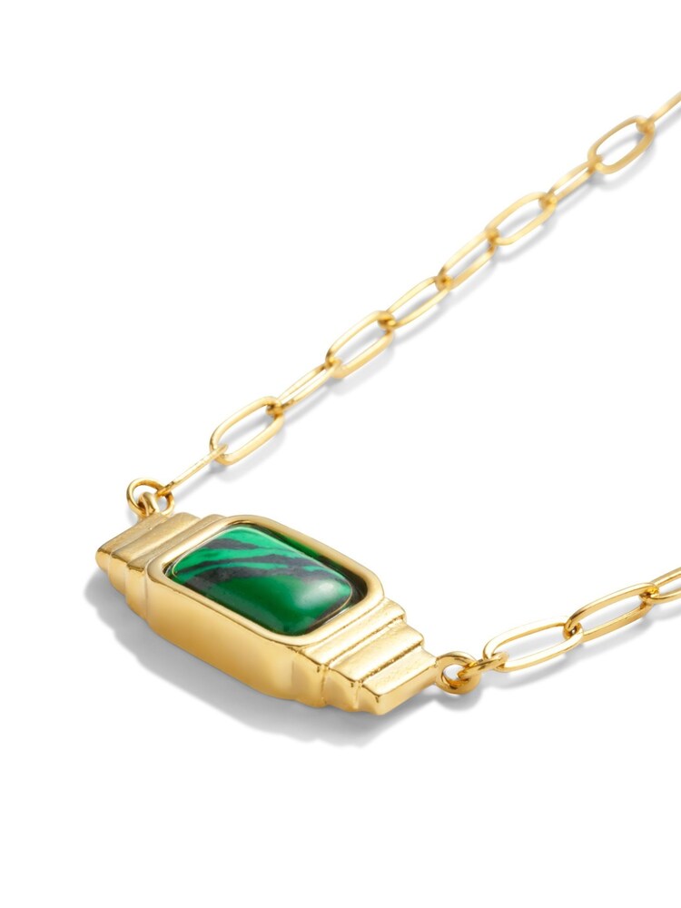 Katie Loxton Gold Tone Good Energy Waterproof Malachite Necklace - Image 1 of 4