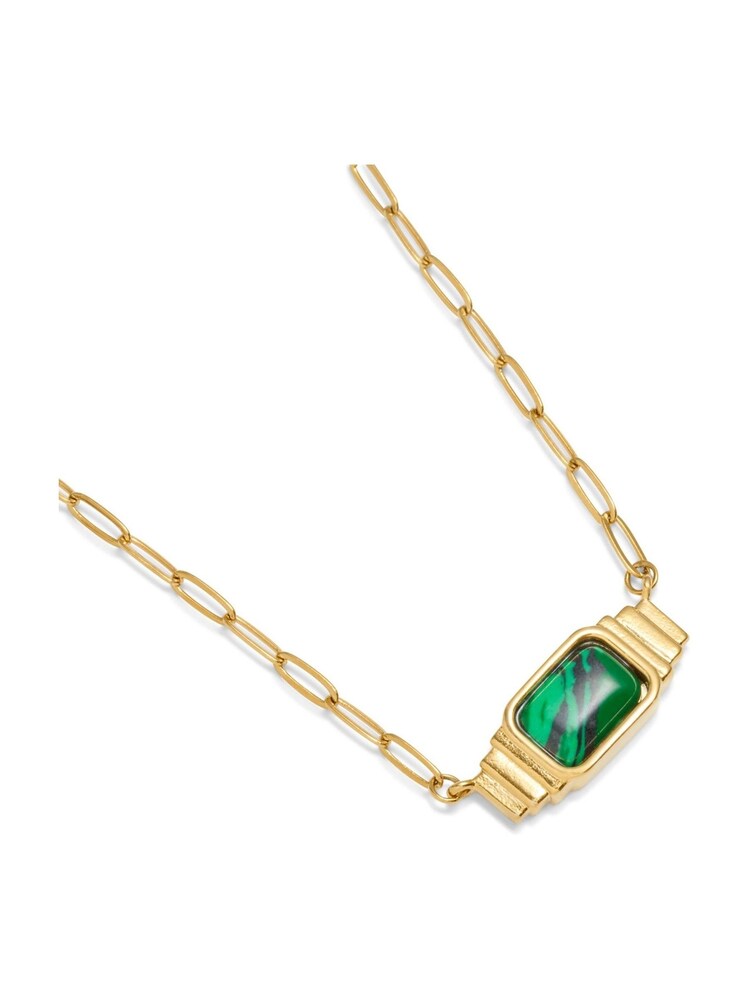 Katie Loxton Gold Tone Good Energy Waterproof Malachite Necklace - Image 4 of 4