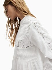 AllSaints White Elaia Embroidered Top - Image 3 of 5