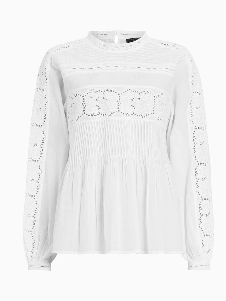 AllSaints White Elaia Embroidered Top - Image 5 of 5