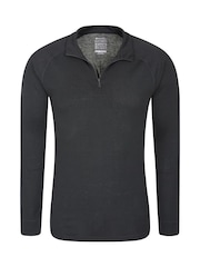 Mountain Warehouse Black Mens Talus Quarter Zip Thermal Top - Image 1 of 4