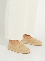 Dune London Natural Chrome Gellato Snaffle Trim Espadrilles - Image 1 of 5