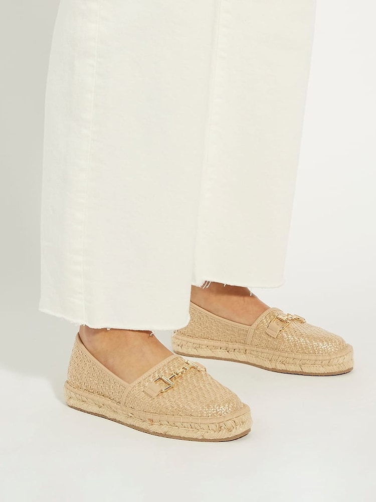 Dune London Natural Chrome Gellato Snaffle Trim Espadrilles - Image 1 of 5