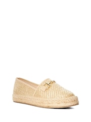 Dune London Natural Chrome Gellato Snaffle Trim Espadrilles - Image 4 of 5